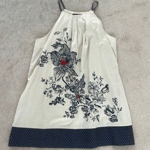 Anthropologie Floreat lined cotton/linen beaded dress Size S